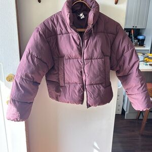 Burgundy Puffer Jacket by Divided